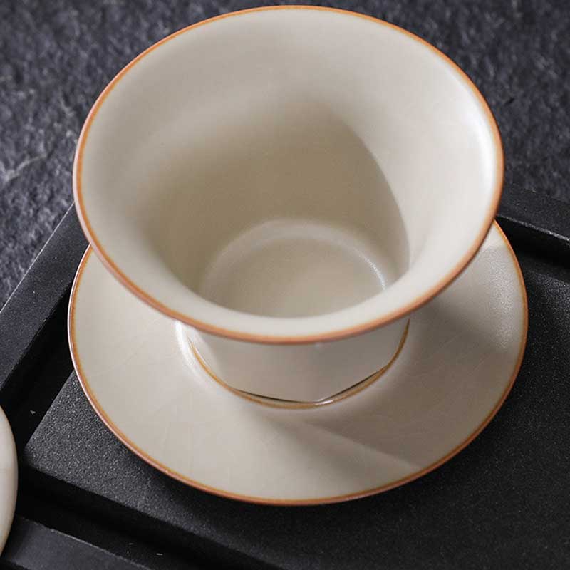 Beige Hovering Ru kiln Covered Gaiwan