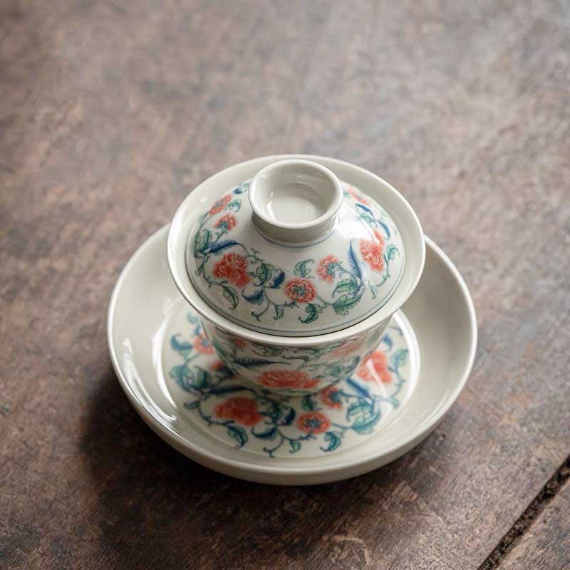 Chinese Retro Blue and White Ceramic Gaiwan-5