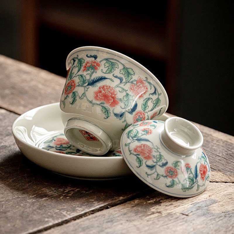 Chinese Retro Blue and White Ceramic Gaiwan-4