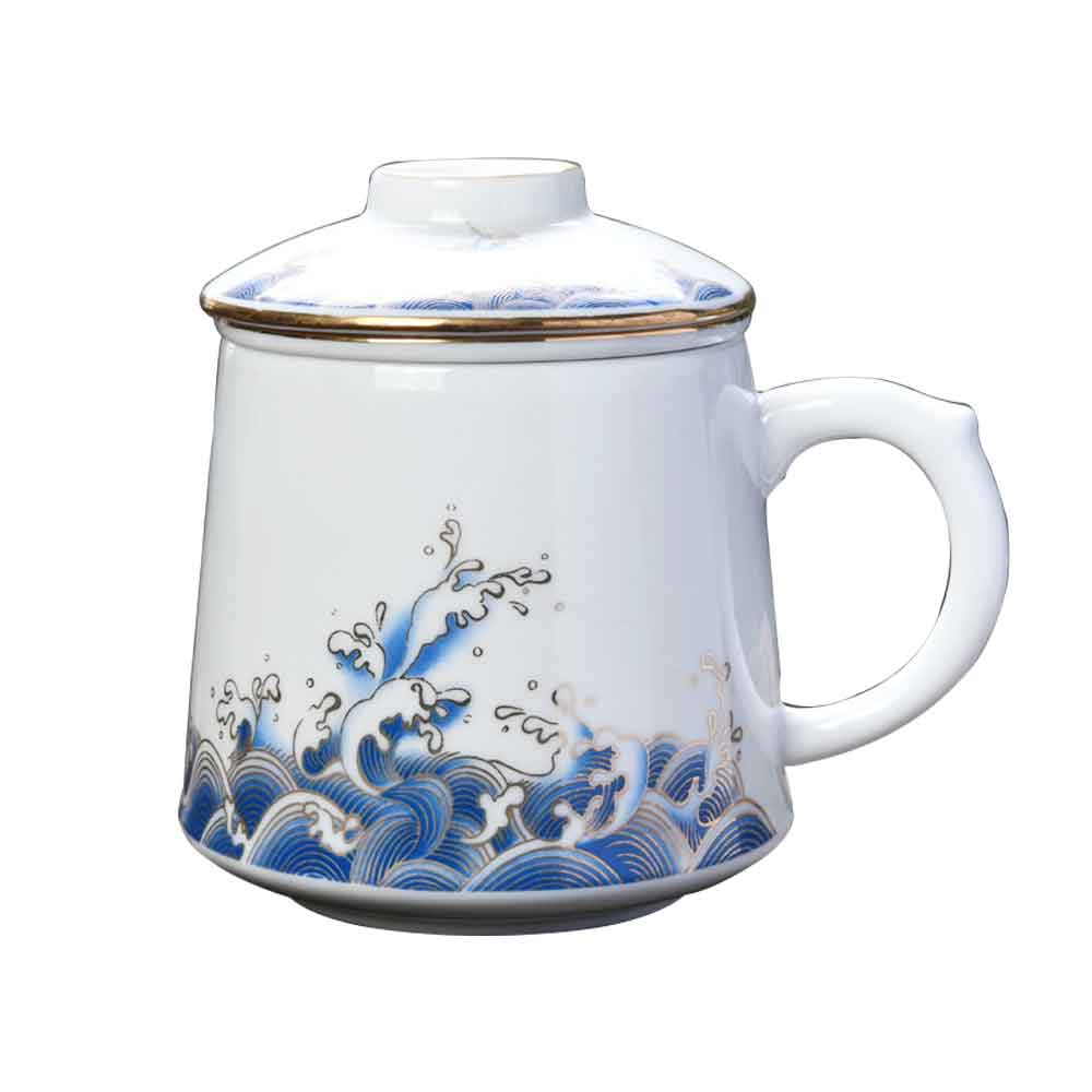 Chinese Ceramic Tea Cup Mug With Tea Strainer-3