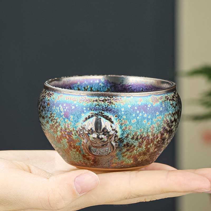 Colorful Tenmoku Jian Ware Ceramic Tea Cup-4