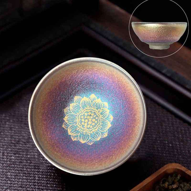 Sunflower Tenmoku Jian Ware Ceramic Tea Cup6