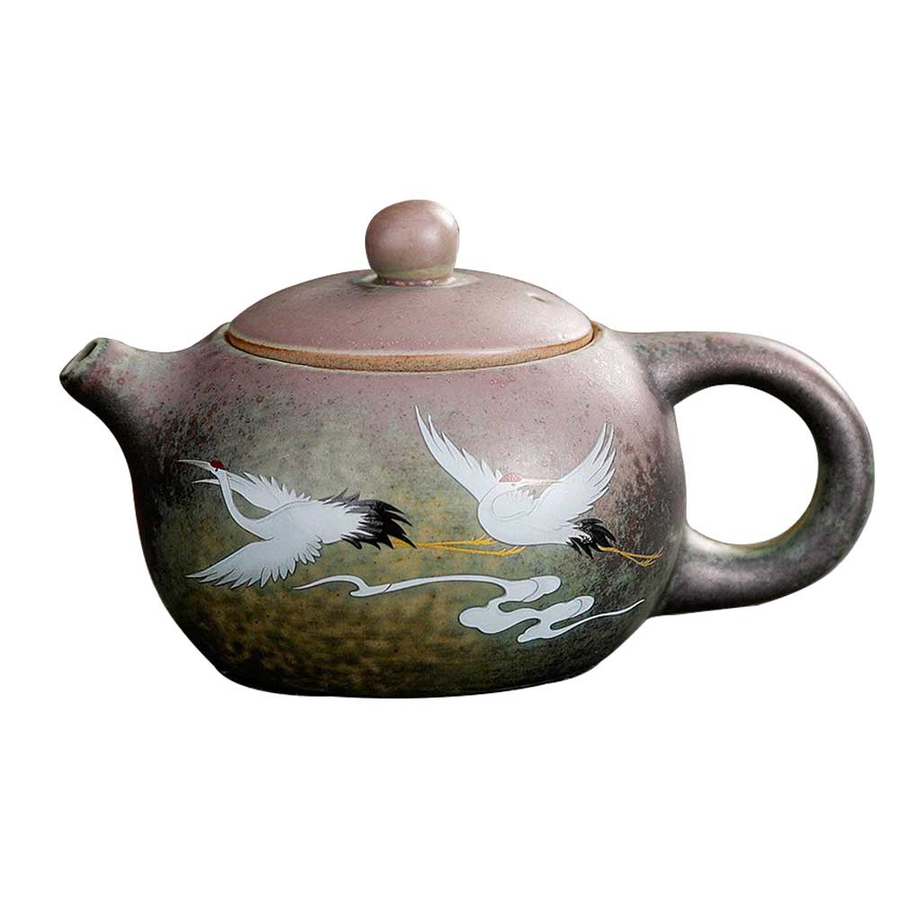 Chinese Crane Ceramic Tea Pot-3