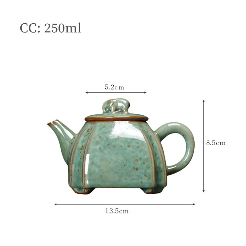 Jun Kiln Ceramic Square Tea Pot-size