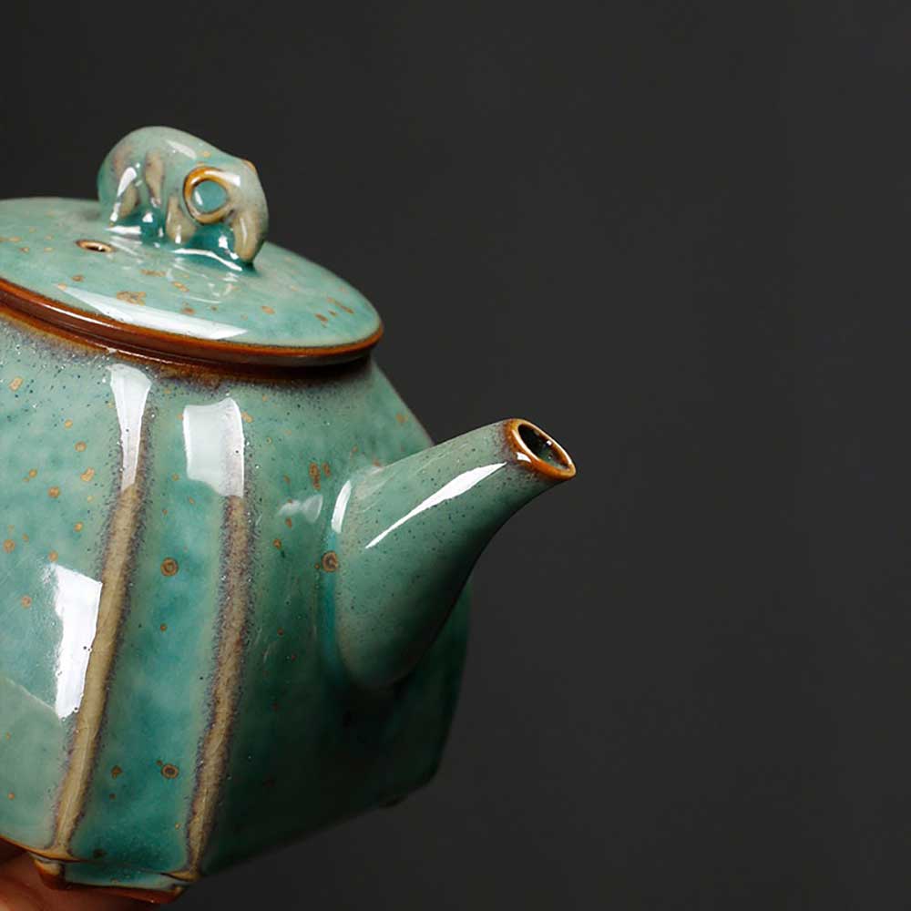 Jun Kiln Ceramic Square Tea Pot-6